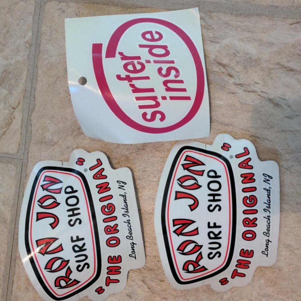 Set of 3 new Ron Jon stickers